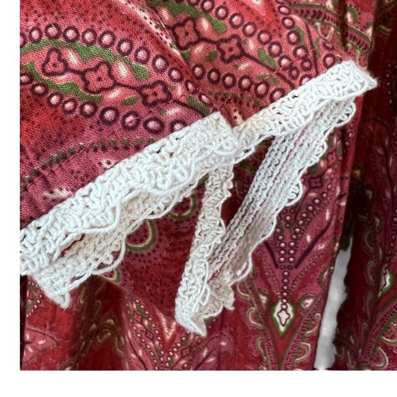 Rachel Zoe Boho Embroidered Neckline Peasant Blouse Cotton oversized - Picture 10 of 10